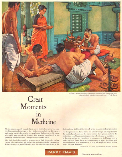 Parke-Davis Susruta Surgeon Old India 1959 | Vintage Ad and Cover Art 1891-1970