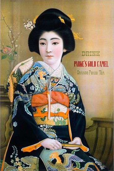 Parkes Gold Camel Orange Pekoe Tea Geisha | Sex Appeal Vintage Ads and Covers 1891-1970