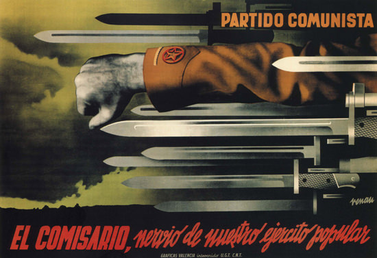 Partido Comunista El Comisario Spain Espana | Vintage War Propaganda Posters 1891-1970