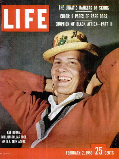 Pat Boone Million-Dollar Idol 2 Feb 1959 Copyright Life Magazine | Life Magazine Color Photo Covers 1937-1970