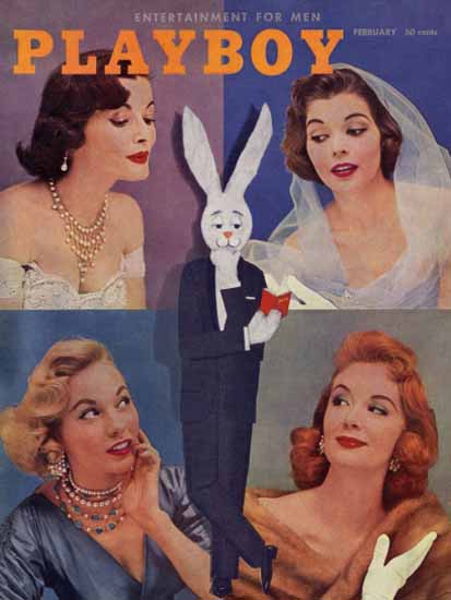 Pat Lawler and other Cover Girls Playboy 1956-02 Copyright Sex Appeal | Sex Appeal Vintage Ads and Covers 1891-1970