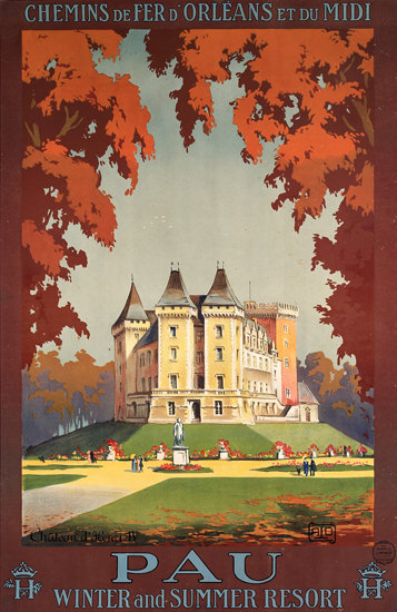 Pau Winter And Summer Resort 1910 | Vintage Travel Posters 1891-1970