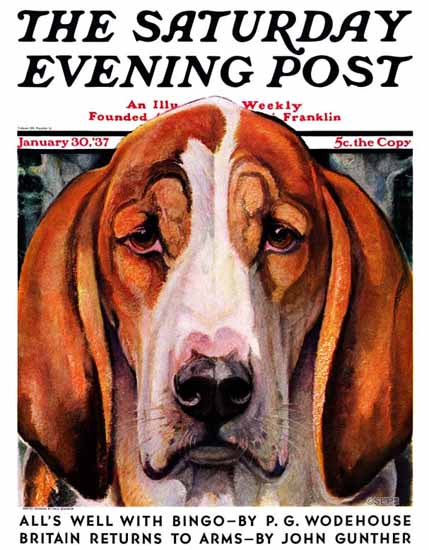 Paul Bransom Saturday Evening Post Nothing But Hounddog 1937_01_30 | The Saturday Evening Post Graphic Art Covers 1931-1969