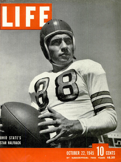 Paul Sarringhaus Football 22 Oct 1945 Copyright Life Magazine | Life Magazine BW Photo Covers 1936-1970