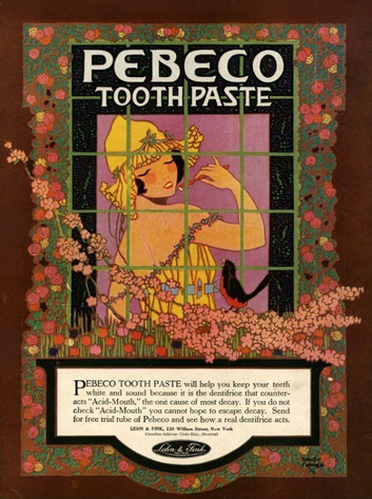 Pebeco Toothpaste Girl Bird | Sex Appeal Vintage Ads and Covers 1891-1970