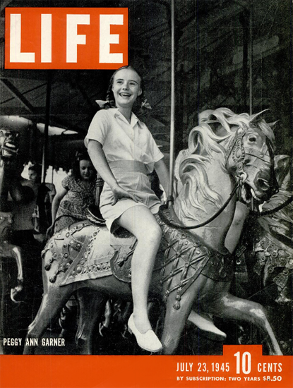 Peggy Ann Garner 23 Jul 1945 Copyright Life Magazine | Life Magazine BW Photo Covers 1936-1970