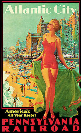 Pennsylvania Railroad Atlantic City Beach 1930s | Sex Appeal Vintage Ads and Covers 1891-1970