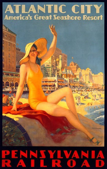 Pennsylvania Railroad Atlantic City Sea 1930s | Sex Appeal Vintage Ads and Covers 1891-1970