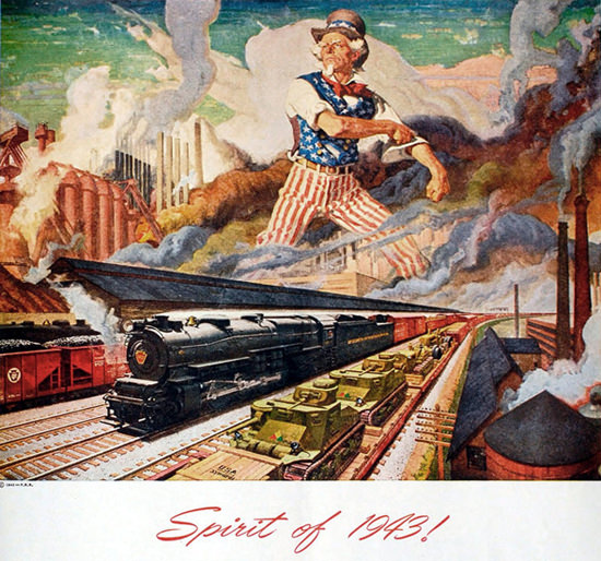 Pennsylvania Railroad Spirit Of 1943 | Vintage Travel Posters 1891-1970