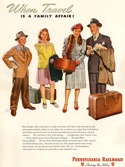 Pennsylvania Railroad Travel Family Affair 1946 | Vintage Travel Posters 1891-1970