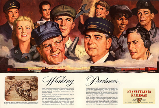 Pennsylvania Railroad Working Partners 1946 | Vintage Travel Posters 1891-1970