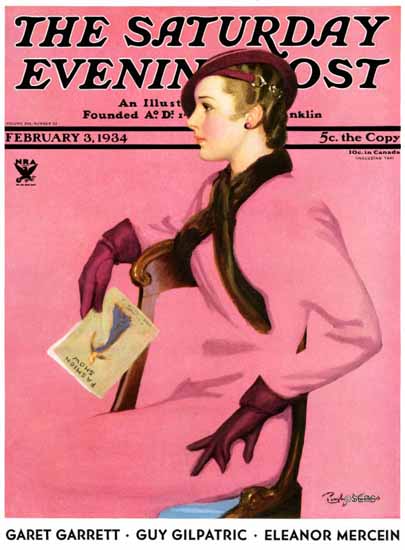 Penrhyn Stanlaws Cover Artist Saturday Evening Post 1934_02_03 | The Saturday Evening Post Graphic Art Covers 1931-1969