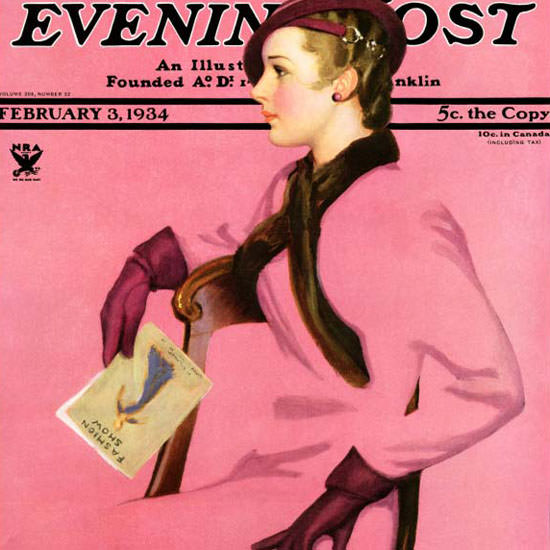 Penrhyn Stanlaws Saturday Evening Post 1934_02_03 Copyright crop | Best of Vintage Cover Art 1900-1970