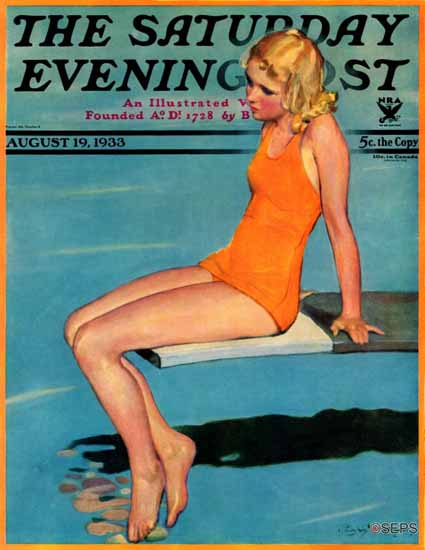 Penrhyn Stanlaws Saturday Evening Post Diving 1933_08_19 Sex Appeal | Sex Appeal Vintage Ads and Covers 1891-1970