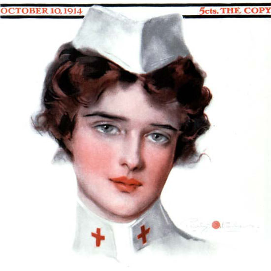 Penrhyn Stanlaws Saturday Evening Post Nurse 1914_10_10 Copyright crop | Best of 1891-1919 Ad and Cover Art