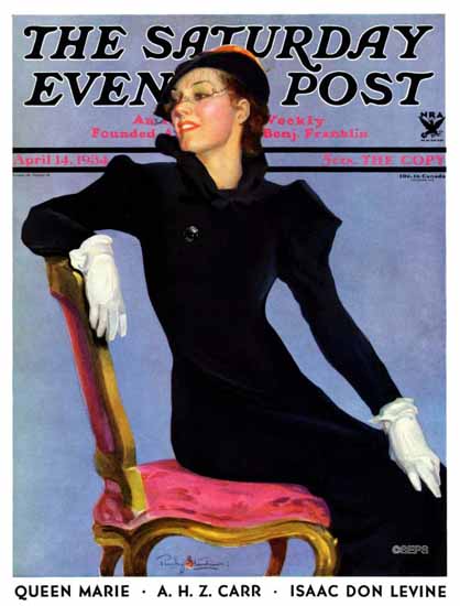 Penrhyn Stanlaws Saturday Evening Post Woman in Black 1934_04_14 | Mad ...