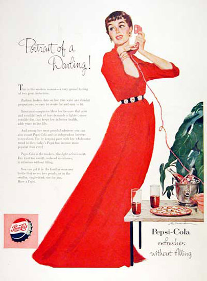 Pepsi-Cola 1954 Portrait Of A Darling | Vintage Ad and Cover Art 1891-1970