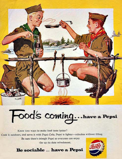 Pepsi-Cola Boy Scouts Cooking Foods Coming 1959 | Vintage Ad and Cover Art 1891-1970