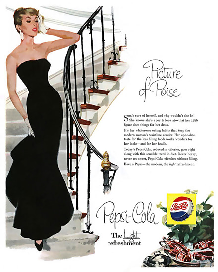 Pepsi-Cola Diva Pictures Of Poise Pepsi 1955 | Sex Appeal Vintage Ads and Covers 1891-1970