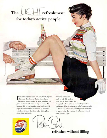 Pepsi-Cola Figure Skater Pepsi 1950s | Sex Appeal Vintage Ads and Covers 1891-1970