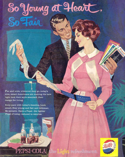 Pepsi-Cola So Young At Heart So Fair 1959 | Mad Men Art | Vintage Ad ...