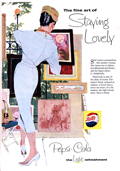 Pepsi-Cola The Fine Art Of Staying Lovely Pepsi 1958 | Sex Appeal Vintage Ads and Covers 1891-1970