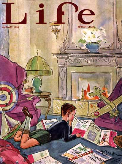 Perry Barlow Life Humor Magazine 1936-01 Copyright | Life Magazine Graphic Art Covers 1891-1936