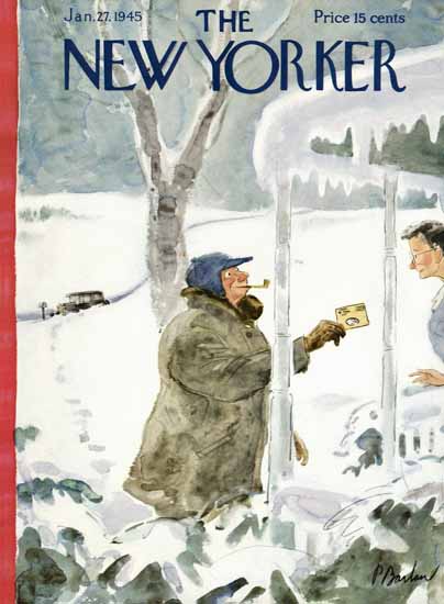 Perry Barlow The New Yorker 1945_01_27 Copyright | The New Yorker Graphic Art Covers 1925-1945