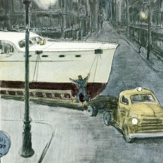 Perry Barlow The New Yorker 1956_01_14 Copyright crop | Best of 1950s Ad and Cover Art