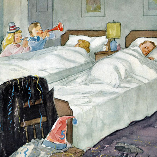 Perry Barlow The New Yorker 1956_12_29 Copyright crop | Best of Vintage Cover Art 1900-1970