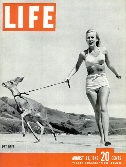 Pet Deer 23 Aug 1948 Copyright Life Magazine | Life Magazine BW Photo Covers 1936-1970