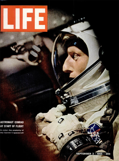 Pete Conrad at Start of Gemini 5 3 Sep 1965 Copyright Life Magazine | Life Magazine Color Photo Covers 1937-1970