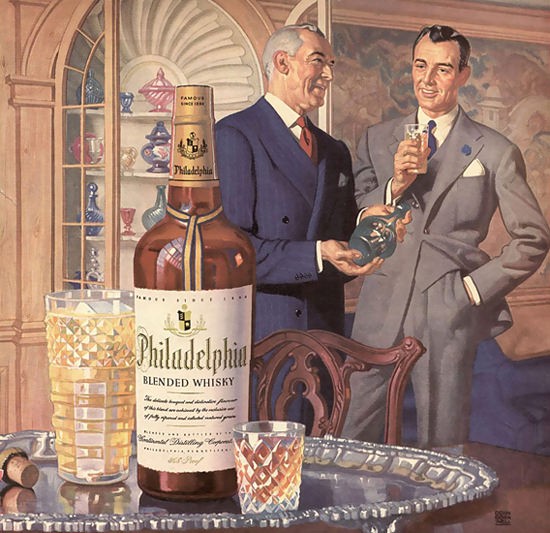 Philadelphia Blended Whisky Living Room | Sex Appeal Vintage Ads and Covers 1891-1970