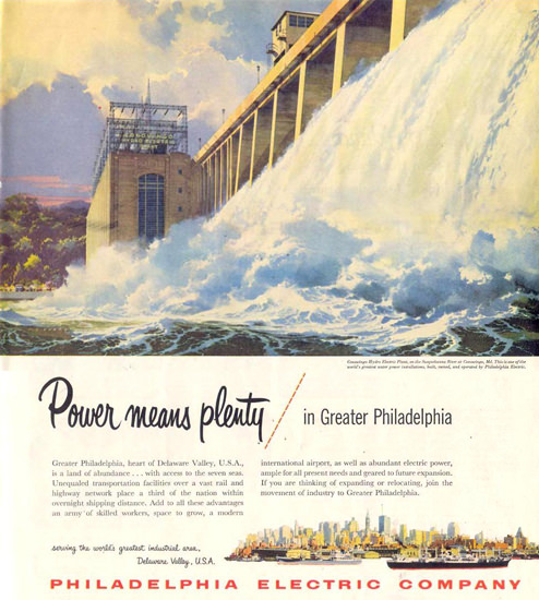 Philadelphia Electric Co Power Means Plenty 1955 | Vintage Ad and Cover Art 1891-1970