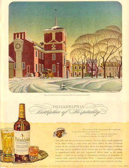 Philadelphia Whiskey State House 1943 | Vintage Ad and Cover Art 1891-1970