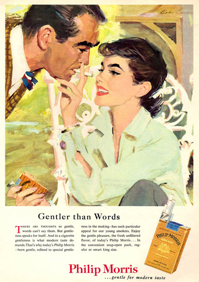 Philip Morris Gentler Than Words Cigarettes | Sex Appeal Vintage Ads and Covers 1891-1970