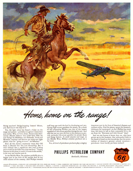 Philips Petroleum Cow Boy 1946 | Vintage Ad and Cover Art 1891-1970