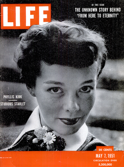 Phillis Kirk Starlet 7 May 1951 Copyright Life Magazine | Life Magazine BW Photo Covers 1936-1970