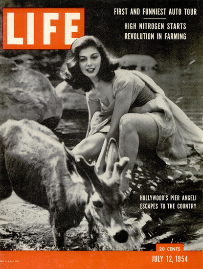 Pier Angeli escapes to the Country 12 Jul 1954 Copyright Life Magazine | Life Magazine BW Photo Covers 1936-1970