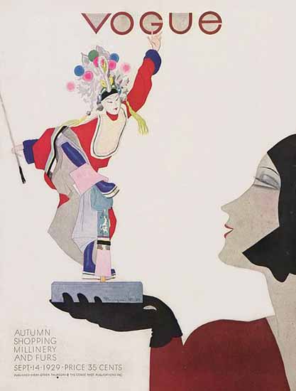 Pierre Mourgue Vogue Cover 1929-09-14 Copyright | Vogue Magazine Graphic Art Covers 1902-1958