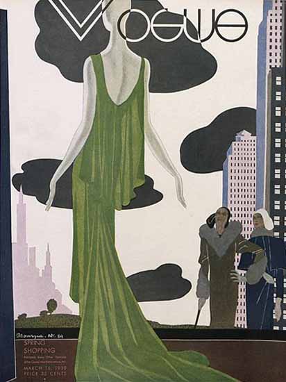 Pierre Mourgue Vogue Cover 1930-03-15 Copyright | Vogue Magazine Graphic Art Covers 1902-1958