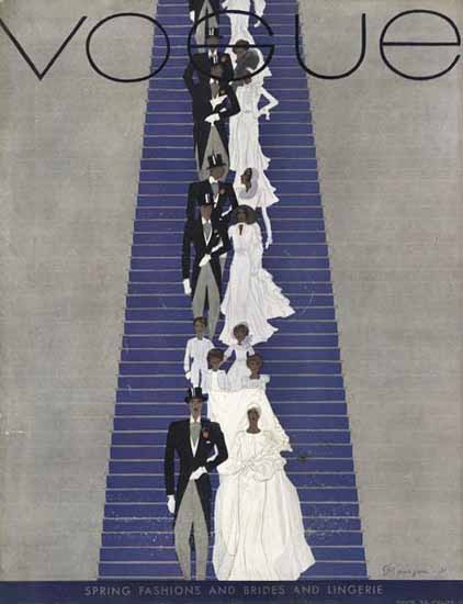 Pierre Mourgue Vogue Cover 1931-02-15 Copyright | Vogue Magazine Graphic Art Covers 1902-1958