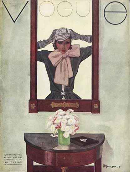 Pierre Mourgue Vogue Cover 1931-09-15 Copyright | Vogue Magazine Graphic Art Covers 1902-1958