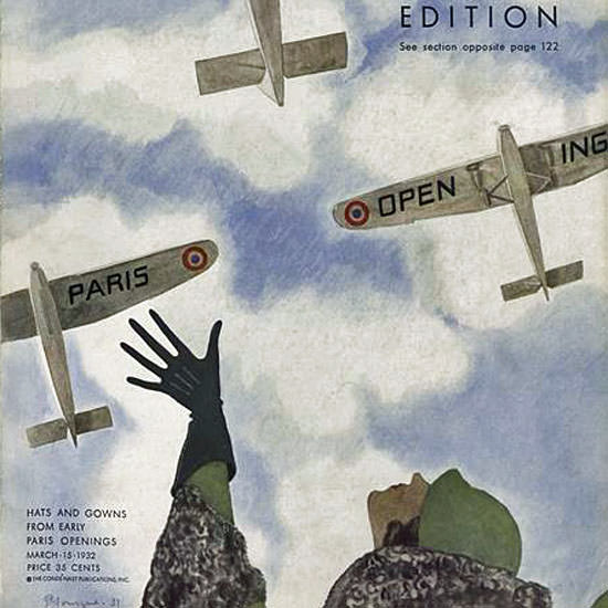 Pierre Mourgue Vogue Cover 1932-03-15 Copyright crop | Best of 1930s Ad and Cover Art