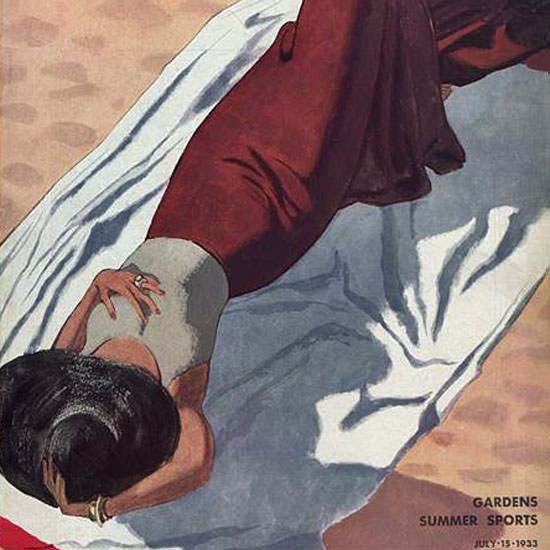 Pierre Mourgue Vogue Cover 1933-07-15 Copyright crop | Best of Vintage Cover Art 1900-1970