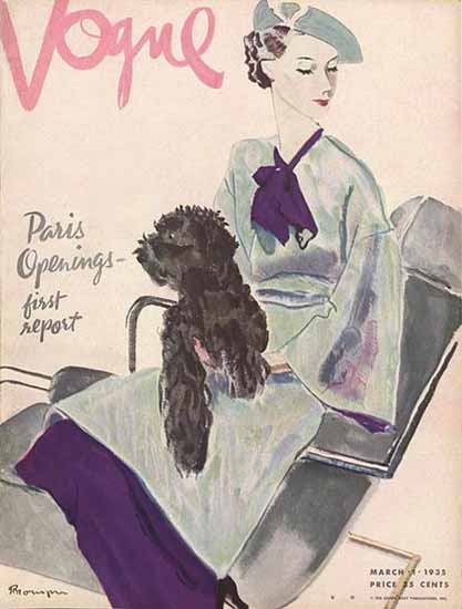 Pierre Mourgue Vogue Cover 1935-03-01 Copyright | Vogue Magazine Graphic Art Covers 1902-1958