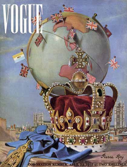 Pierre Roy Coronation Number 1937-04-28 Copyright | Vogue Magazine Graphic Art Covers 1902-1958