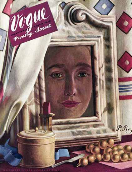 Pierre Roy Vogue Cover 1938-11-01 Copyright | Vogue Magazine Graphic Art Covers 1902-1958