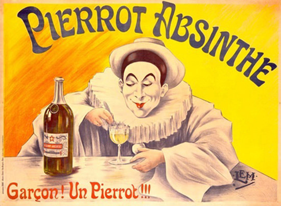 Pierrot Absinthe Garcon Un Pierrot Lem | Vintage Ad and Cover Art 1891-1970