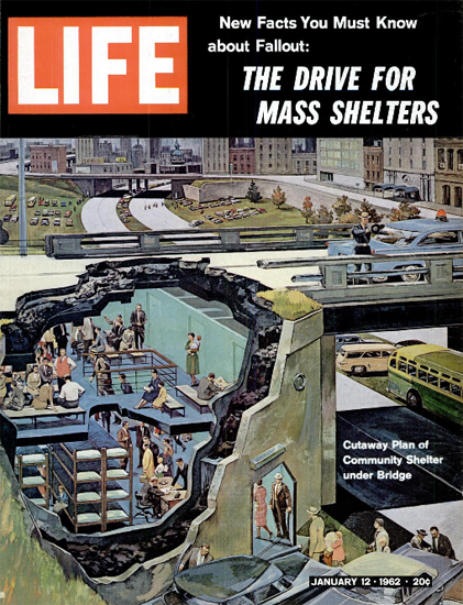 Plan of Community Nuclear Shelter 12 Jan 1962 Copyright Life Magazine | Life Magazine Color Photo Covers 1937-1970